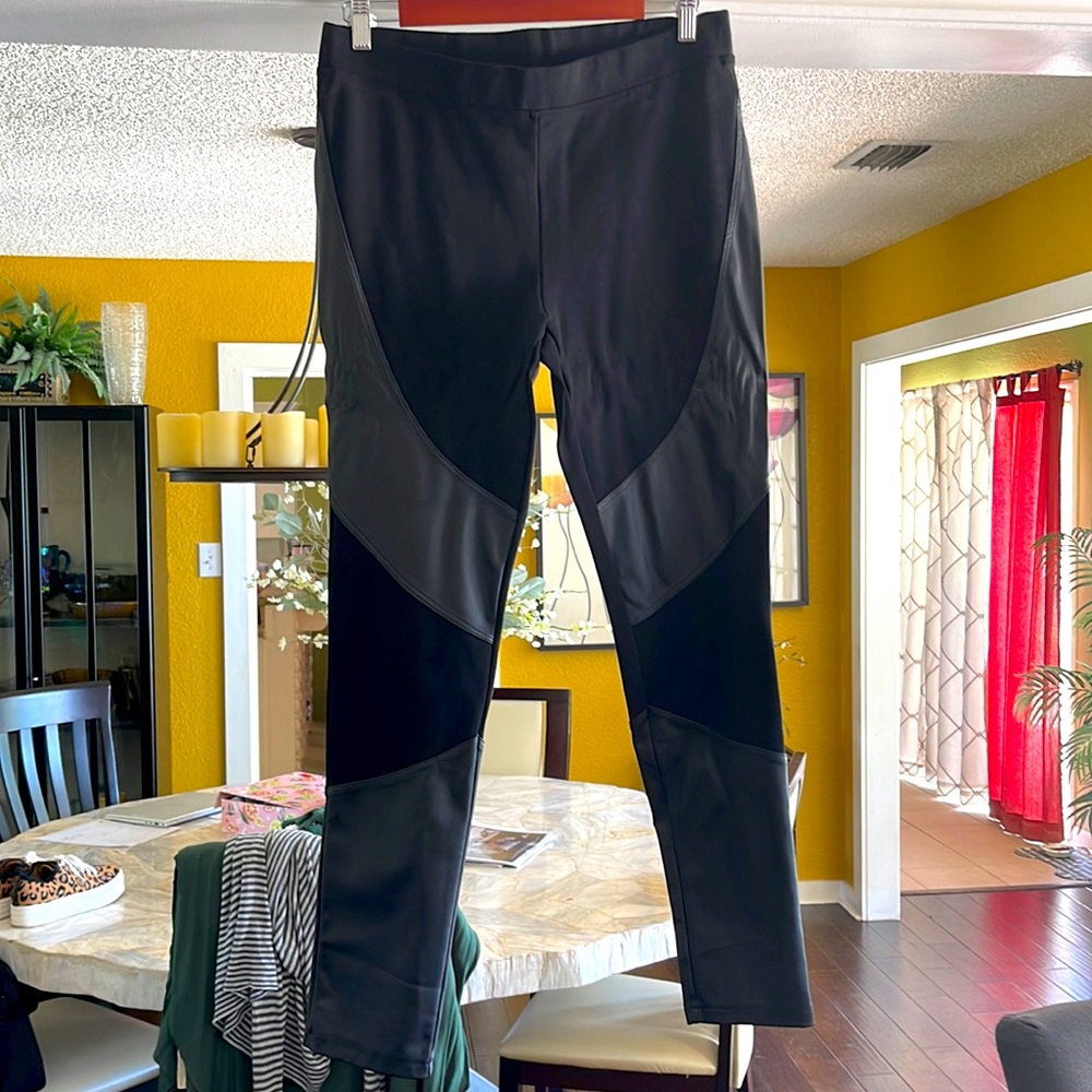 Black and faux leather leggings!
